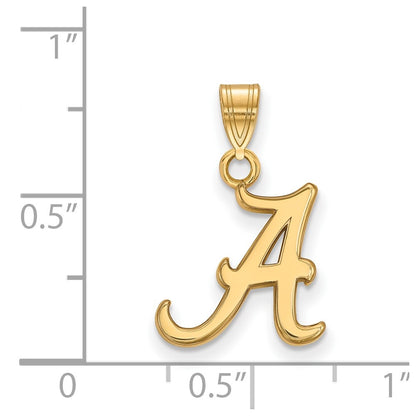 14K Yellow Gold Logoart University Of Alabama Letter A Small Pendant