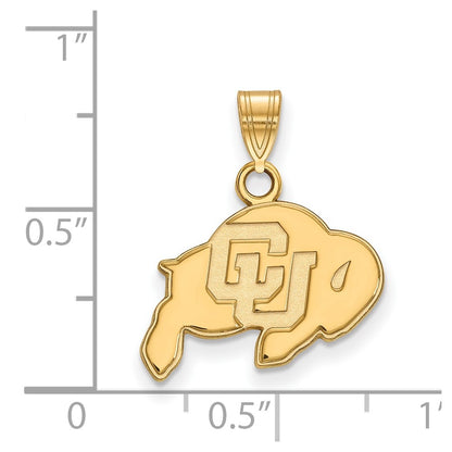 Gold Plated Sterling Silver Logoart University Of Colorado Buffalo Small Pendant