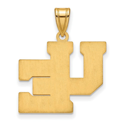 14K Yellow Gold Logoart University Of Evansville Purple Aces Large Pendant