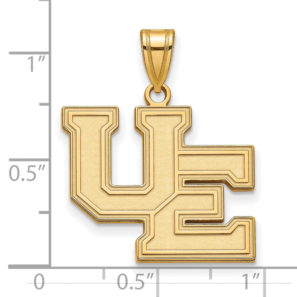 14K Yellow Gold Logoart University Of Evansville Purple Aces Large Pendant