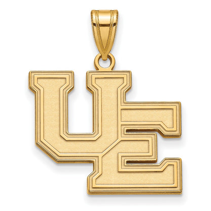 14K Yellow Gold Logoart University Of Evansville Purple Aces Large Pendant