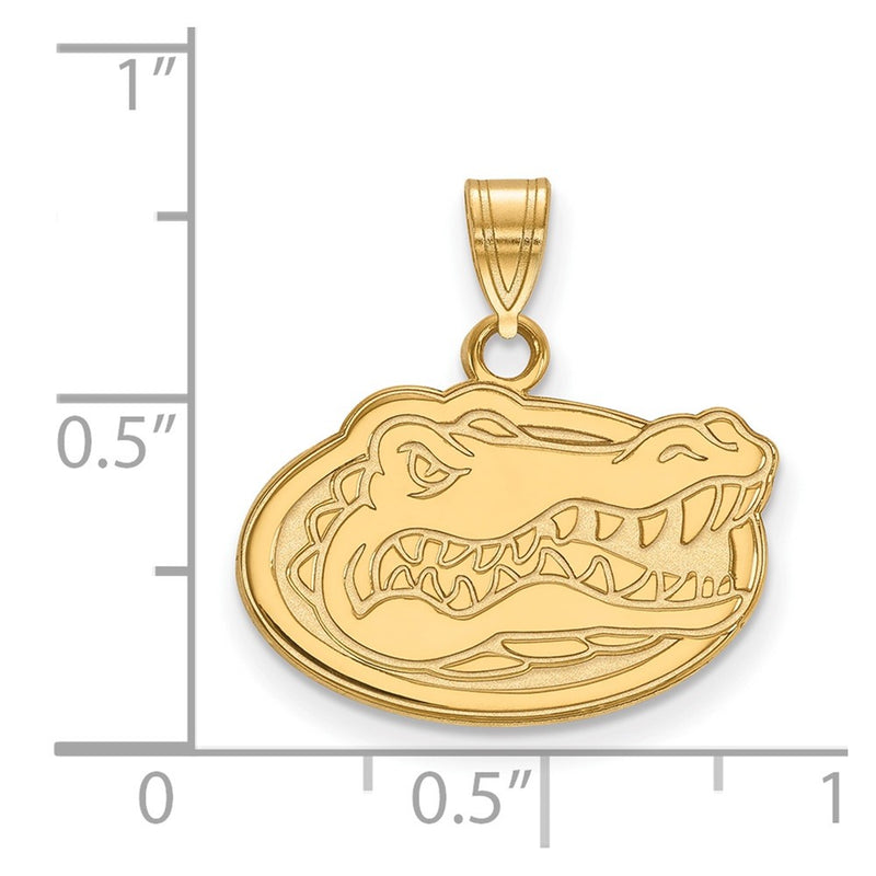 Gold Plated Sterling Silver Logoart University Of Florida Gator Small Pendant
