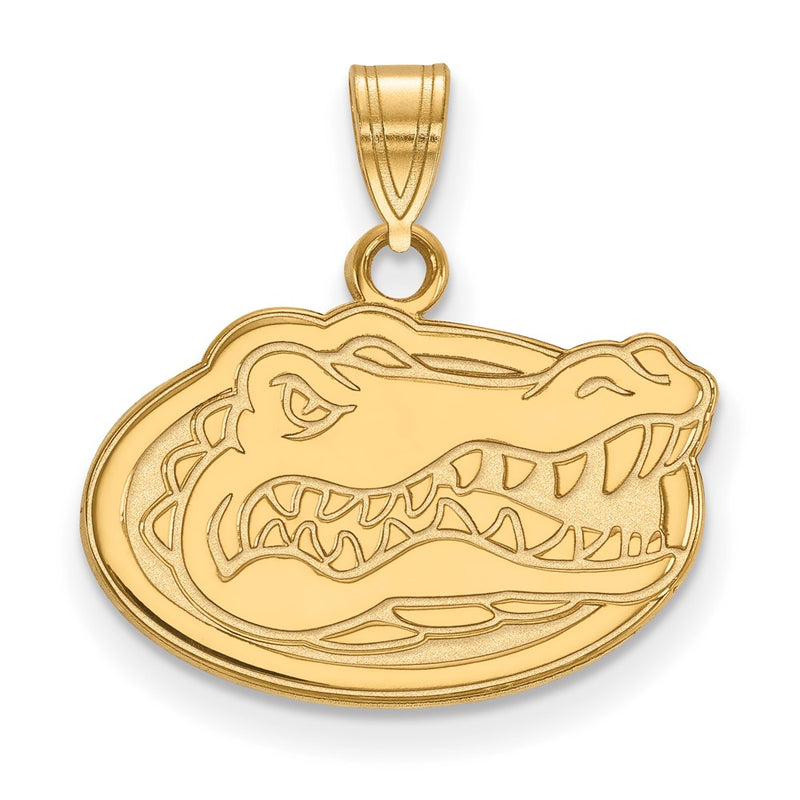 Gold Plated Sterling Silver Logoart University Of Florida Gator Small Pendant