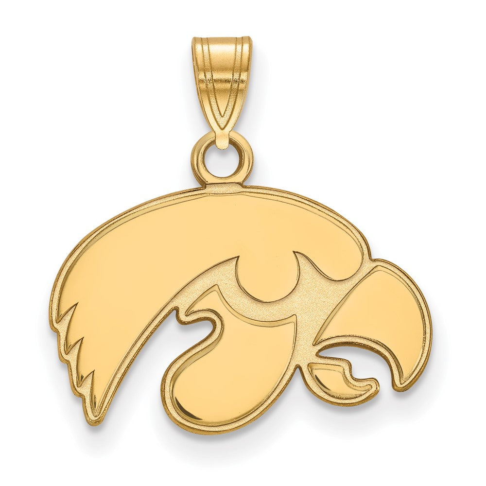 14K Yellow Gold Logoart University Of Iowa Hawk Small Pendant