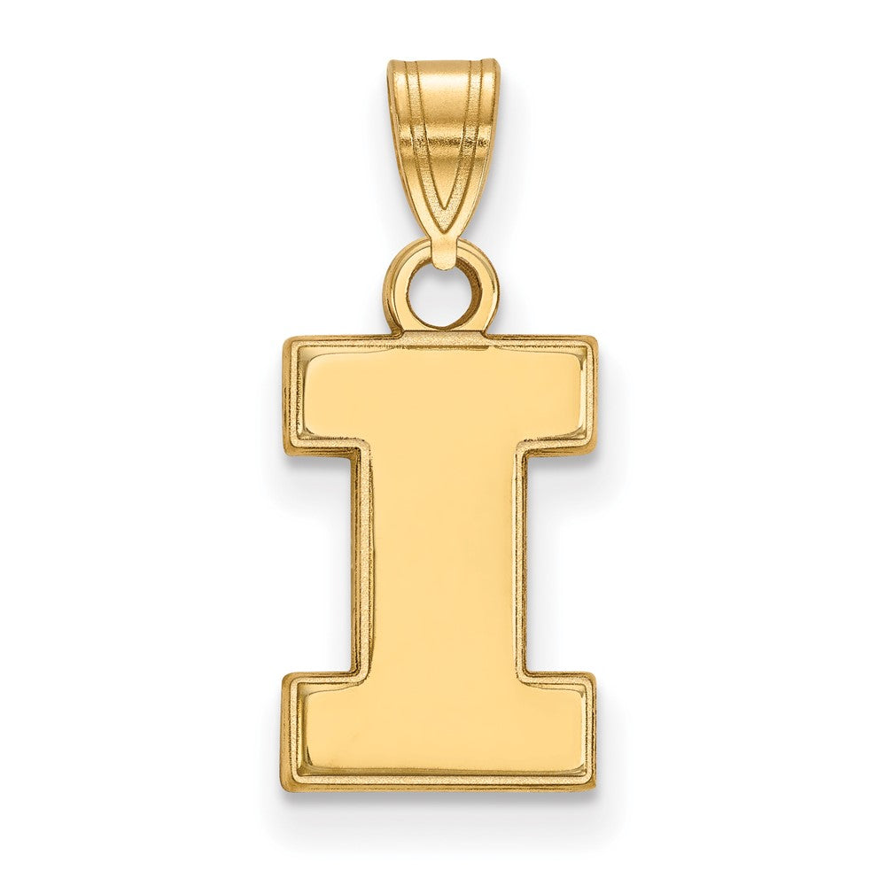 Gold Plated Sterling Silver Logoart University Of Illinois Letter I Small Pendant
