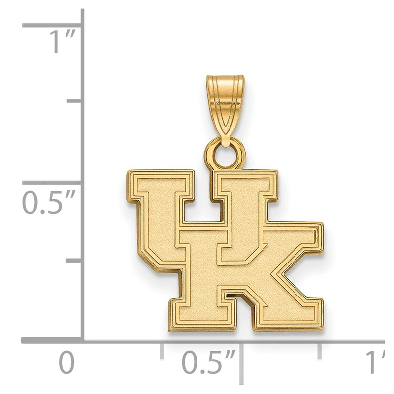 Gold Plated Sterling Silver Logoart University Of Kentucky U K Small Pendant
