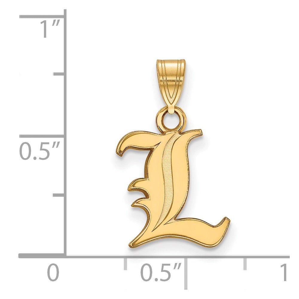 14K Yellow Gold Logoart University Of Louisville Letter L Small Pendant