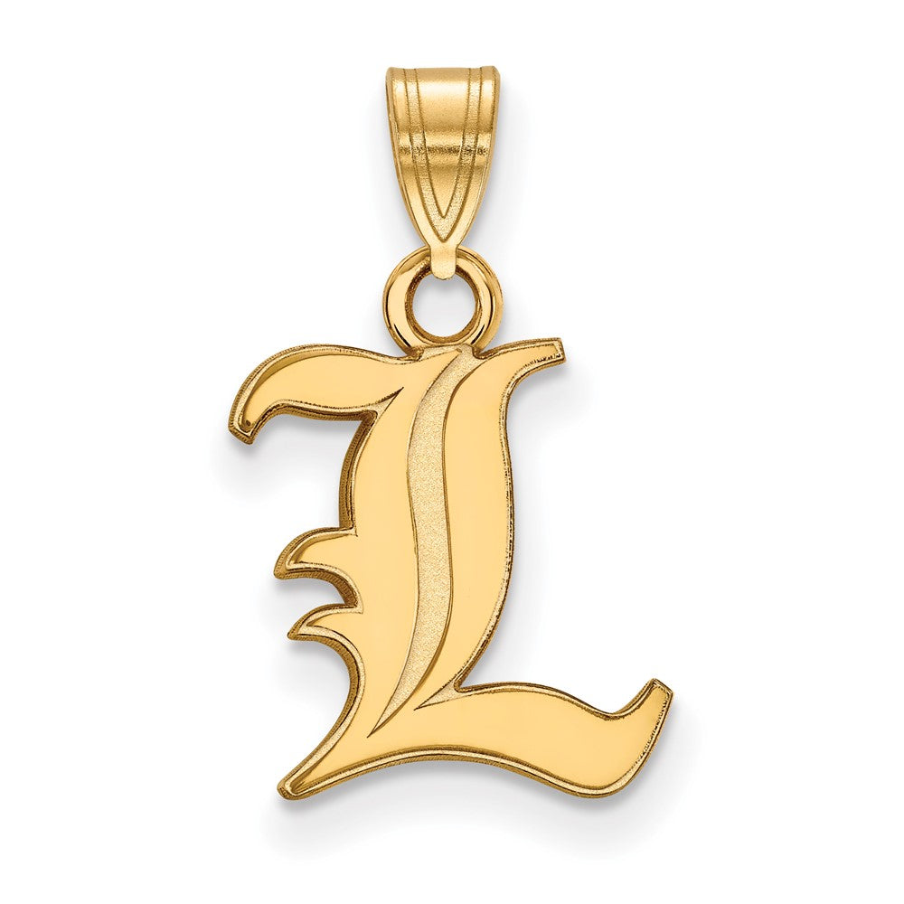 Gold Plated Sterling Silver Logoart University Of Louisville Letter L Small Pendant