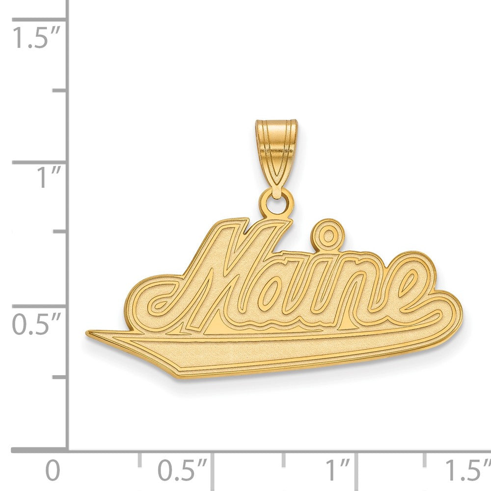 14K Yellow Gold Logoart University Of Maine Large Pendant