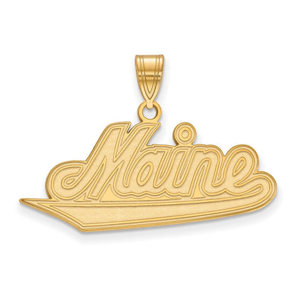 14K Yellow Gold Logoart University Of Maine Large Pendant