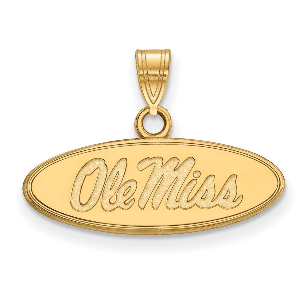 10K Yellow Gold Logoart University Of Mississippi Ole Miss Small Oval Pendant