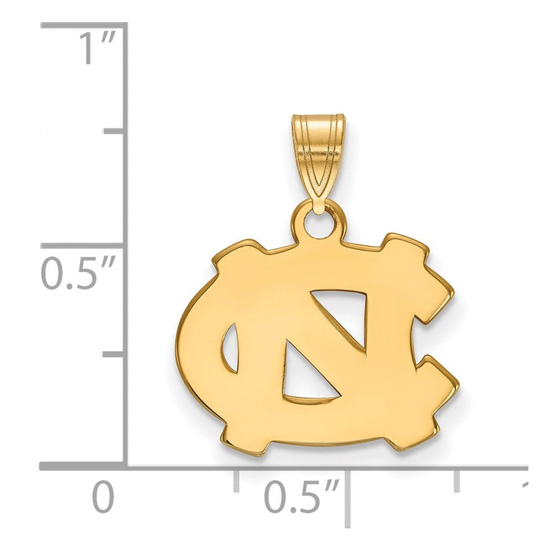 Gold Plated Sterling Silver Logoart University Of North Carolina N C Small Pendant