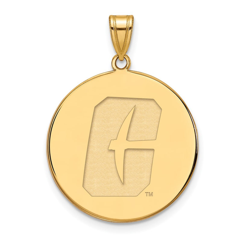 Gold Plated Sterling Silver Logoart University Of North Carolina At Charlotte 49Ers Extra Large Disc Pendant