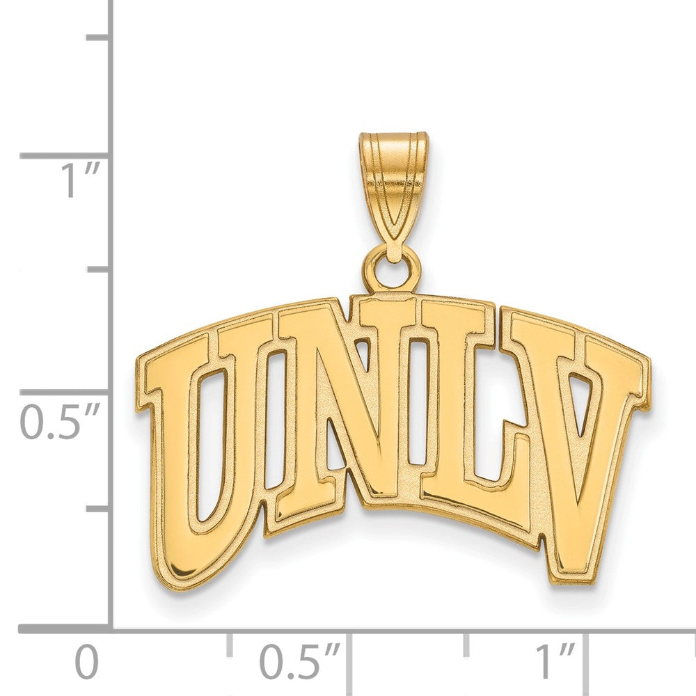 Gold Plated Sterling Silver Logoart University Of Nevada Las Vegas U N L V Large Pendant
