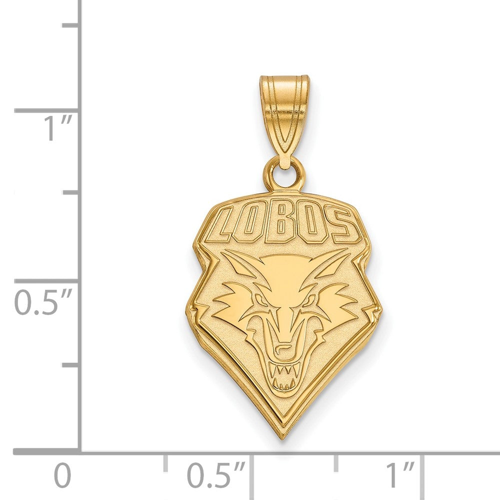 14K Yellow Gold Logoart University Of New Mexico Lobos Large Pendant