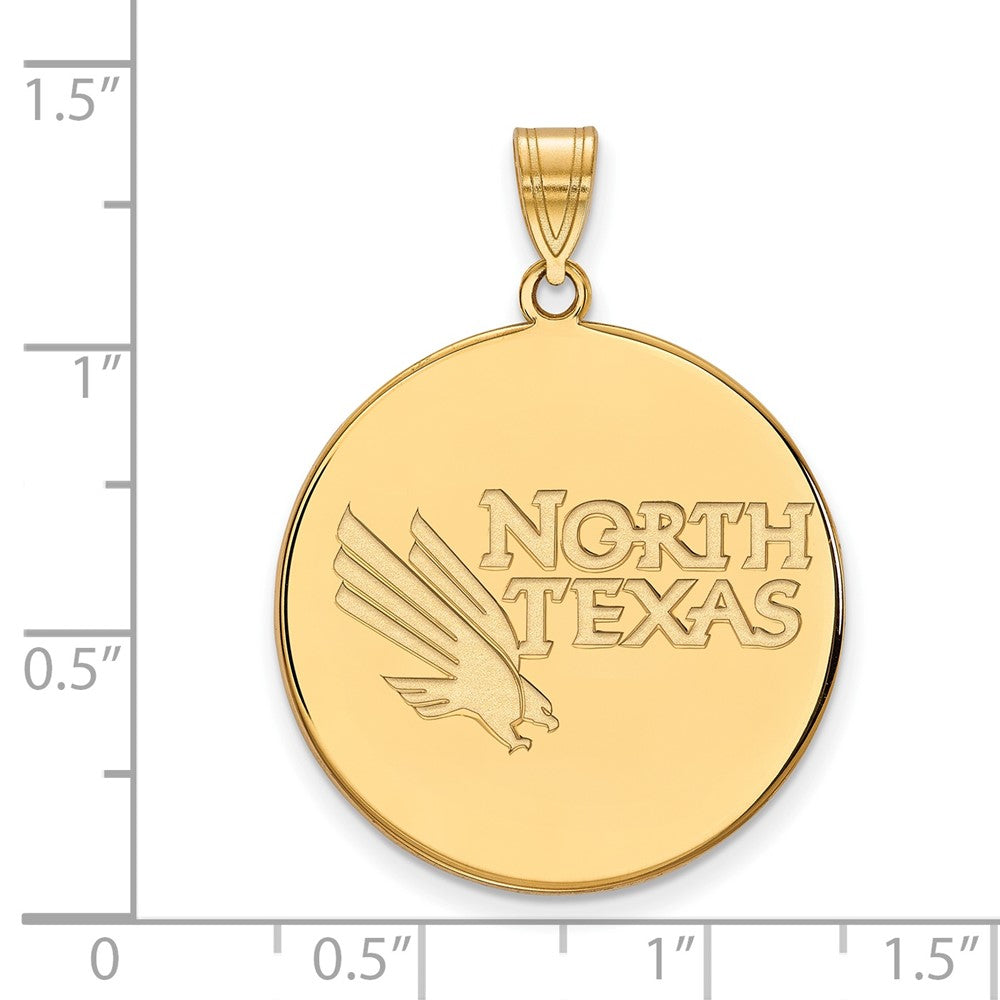 14K Yellow Gold Logoart University Of North Texas Extra Large Disc Pendant