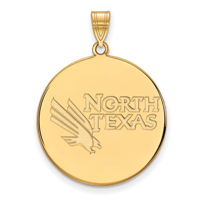 14K Yellow Gold Logoart University Of North Texas Extra Large Disc Pendant