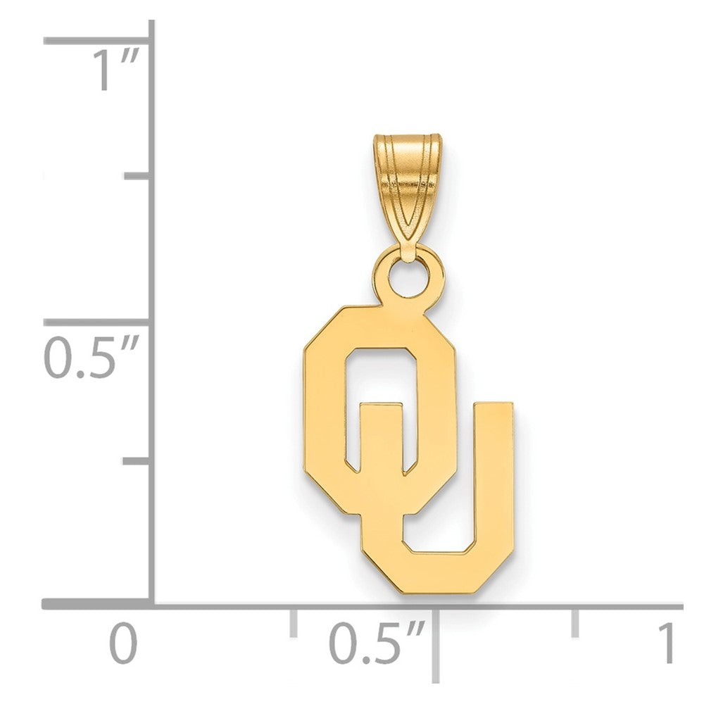 Gold Plated Sterling Silver Logoart University Of Oklahoma O U Small Pendant