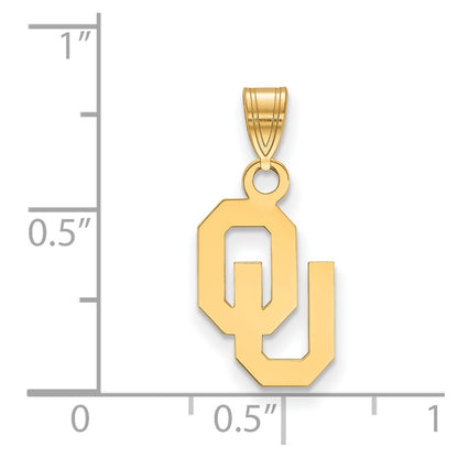 Gold Plated Sterling Silver Logoart University Of Oklahoma O U Small Pendant