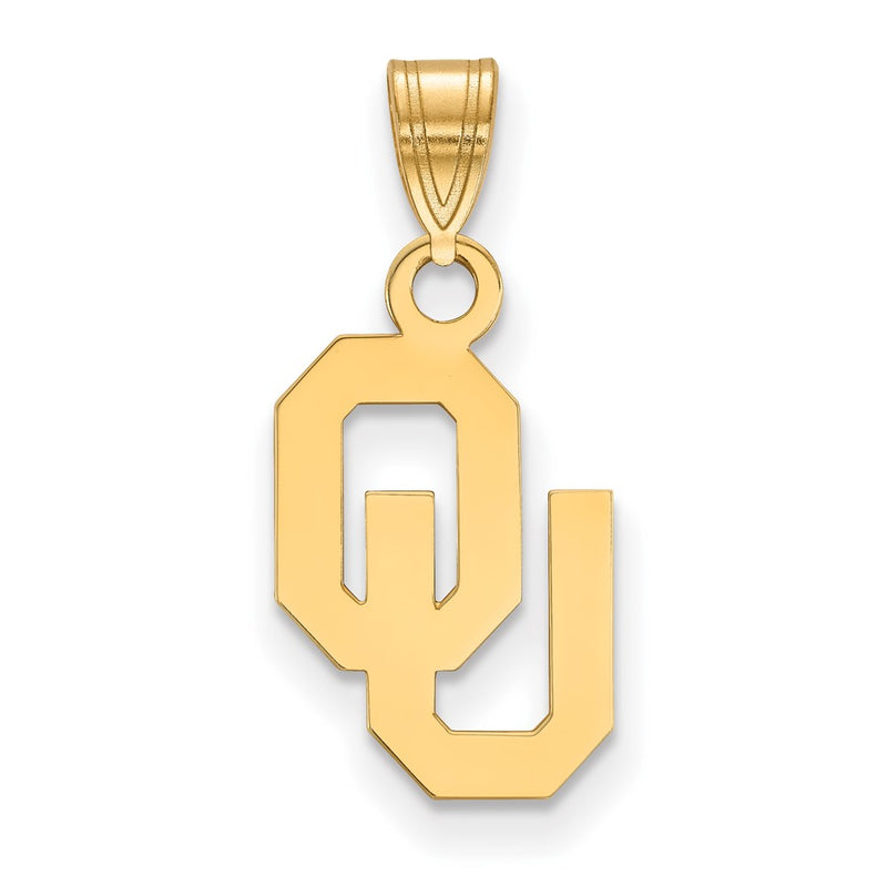 10K Yellow Gold Logoart University Of Oklahoma O U Small Pendant