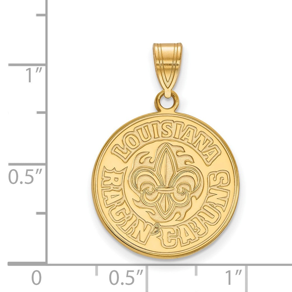 14K Yellow Gold Logoart University Of Louisiana At Lafayette Large Pendant