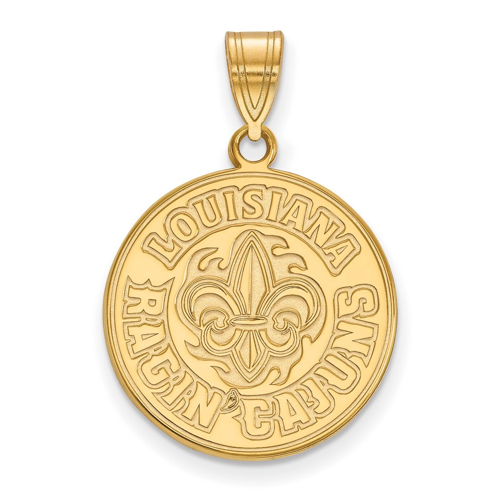 14K Yellow Gold Logoart University Of Louisiana At Lafayette Large Pendant