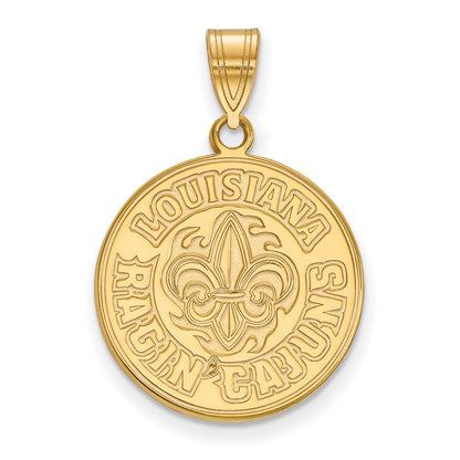 14K Yellow Gold Logoart University Of Louisiana At Lafayette Large Pendant