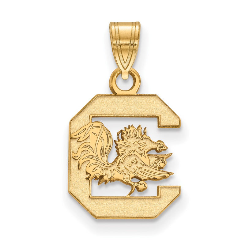 Gold Plated Sterling Silver Logoart University Of South Carolina Small Pendant