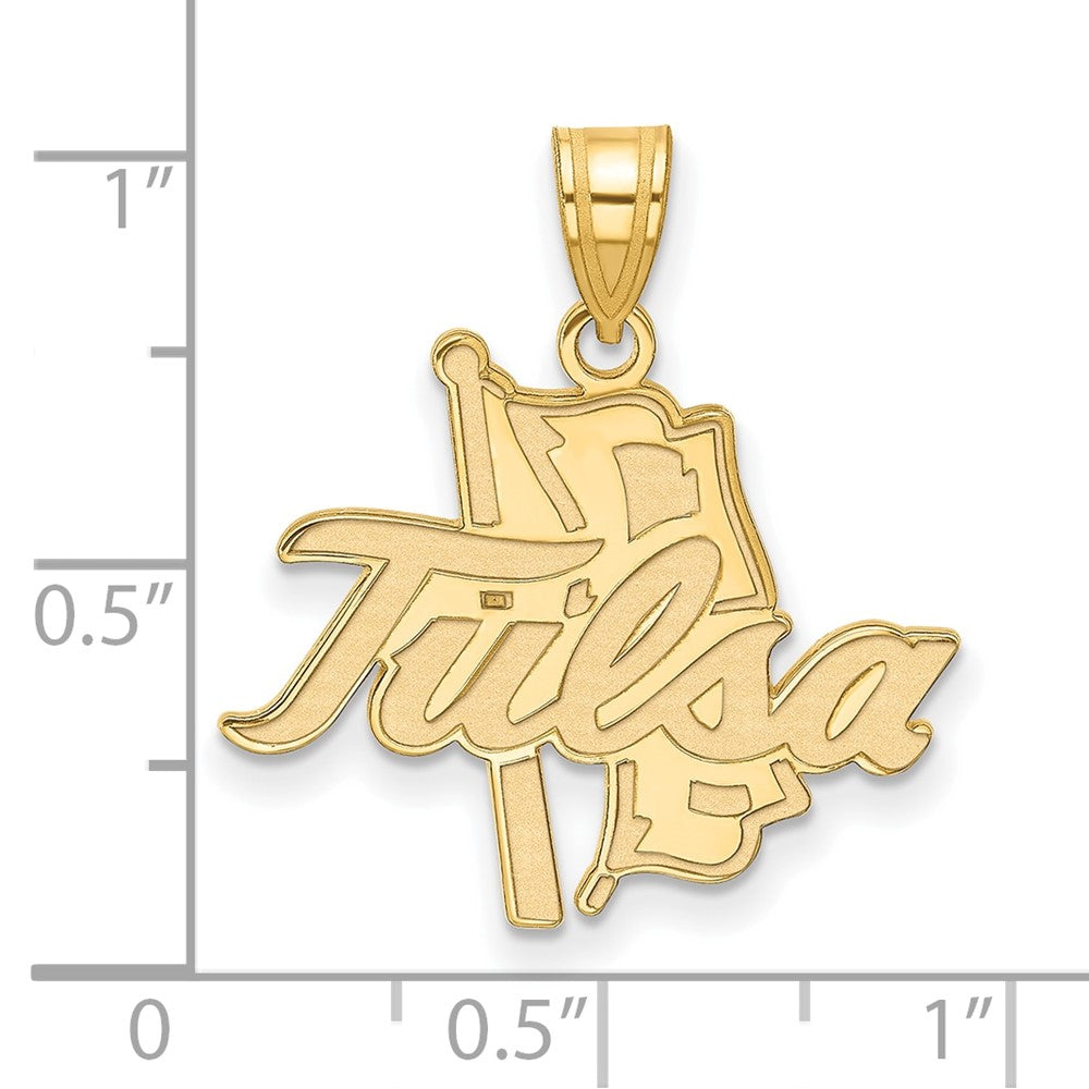 Gold Plated Sterling Silver Logoart University Of Tulsa Large Pendant