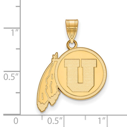 Gold Plated Sterling Silver Logoart University Of Utah Large Pendant