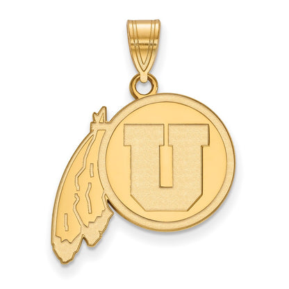 14K Yellow Gold Logoart University Of Utah Large Pendant