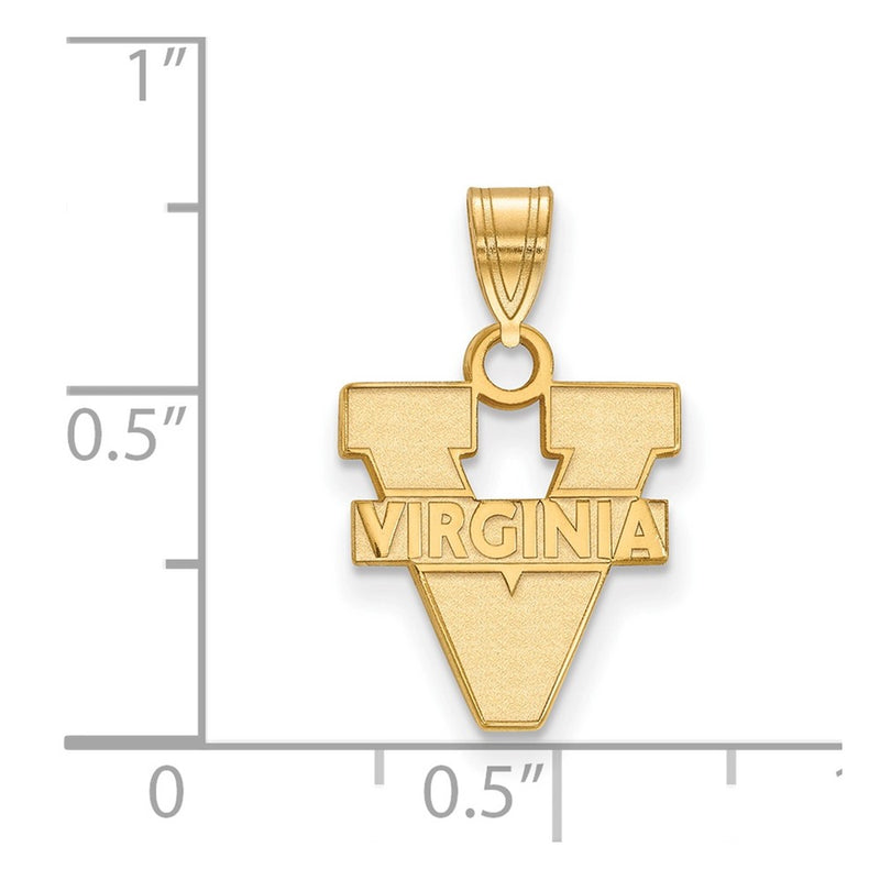 Gold Plated Sterling Silver Logoart University Of Virginia Small Pendant