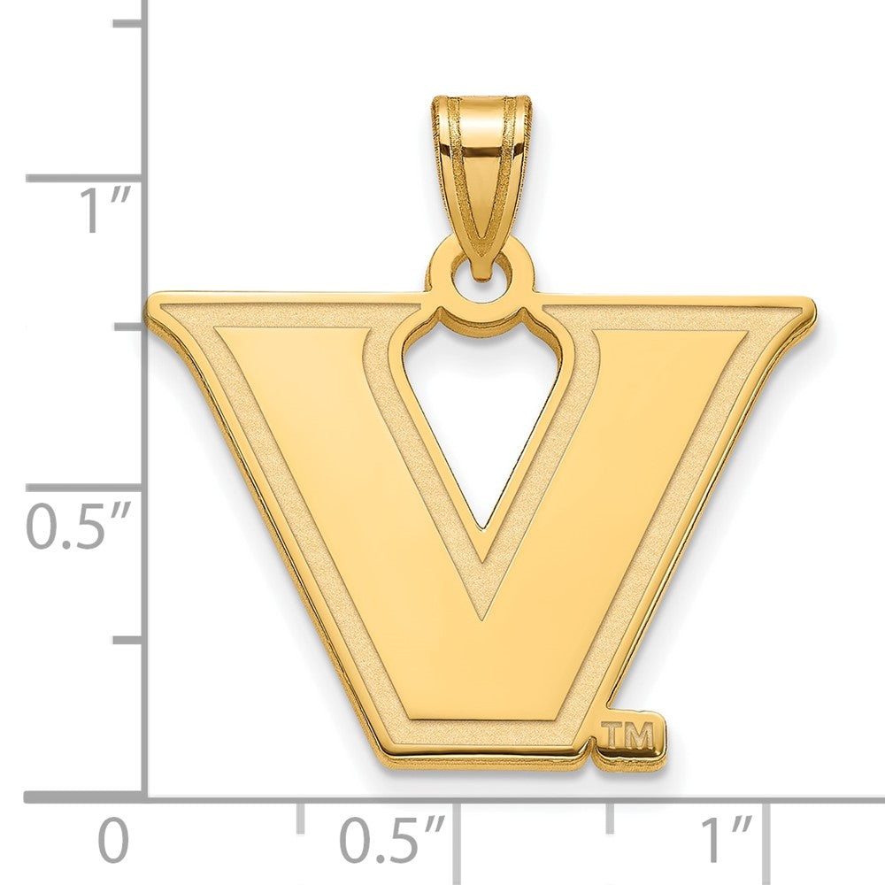 14K Yellow Gold 14Ky Logoart Vanderbilt University Large Pendant