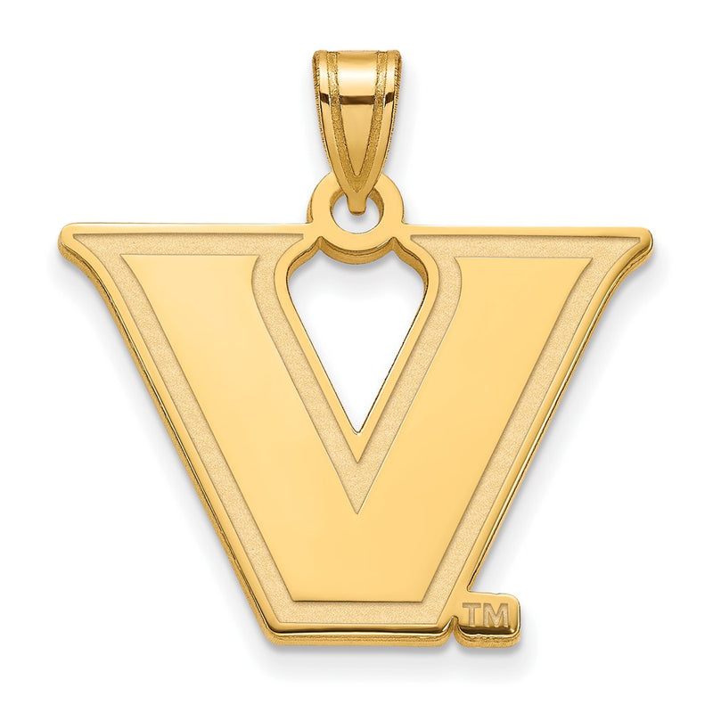 10K Yellow Gold 10Ky Logoart Vanderbilt University Large Pendant