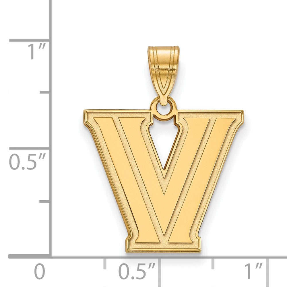14K Yellow Gold Logoart Villanova University Letter V Medium Pendant