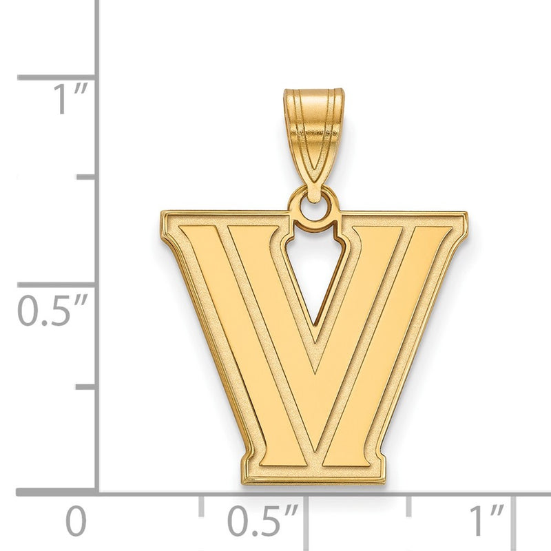 14K Yellow Gold Logoart Villanova University Letter V Medium Pendant