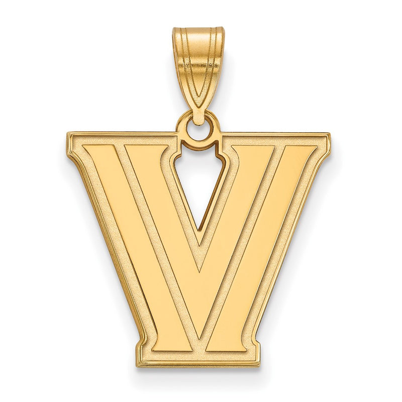 Gold Plated Sterling Silver Logoart Villanova University Letter V Medium Pendant