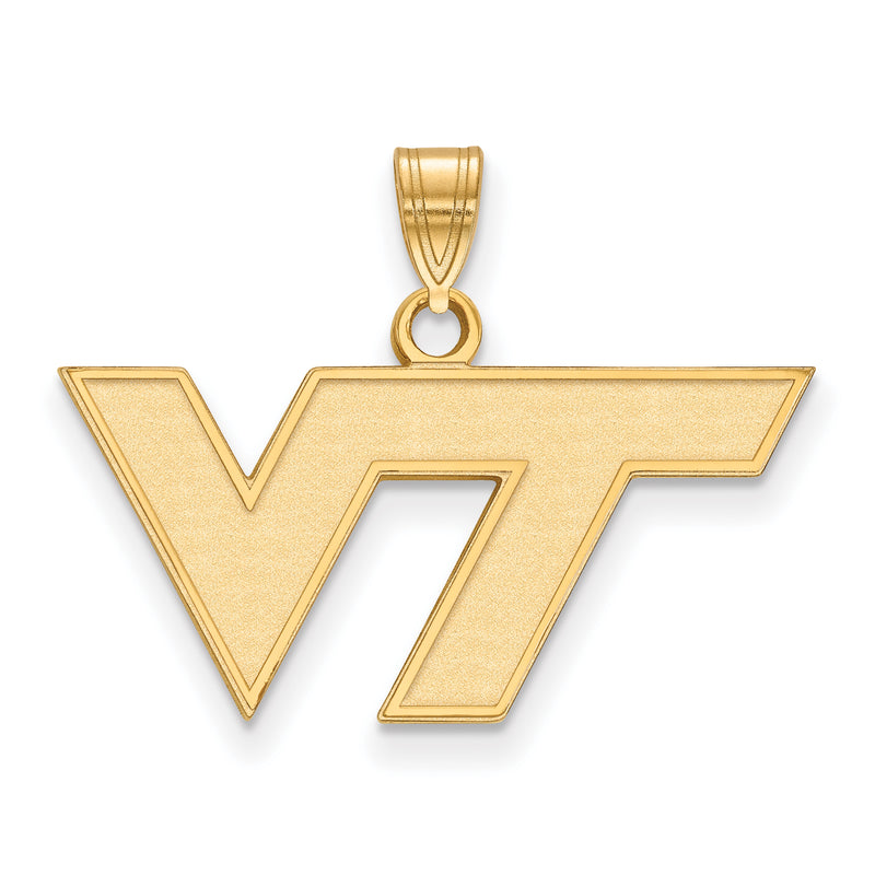 14K Yellow Gold Logoart Virginia Tech V T Small Pendant