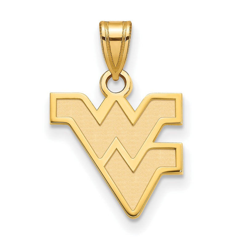 14K Yellow Gold Logoart West Virginia University W V Small Pendant