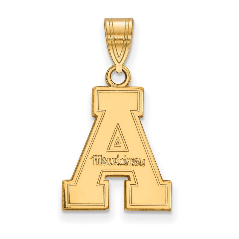 Gold Plated Sterling Silver Logoart Appalachian State University Medium Pendant