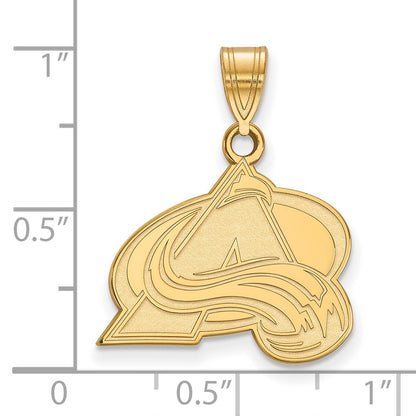 14K Yellow Gold Nhl Logoart Colorado Avalanche Letter A Medium Pendant