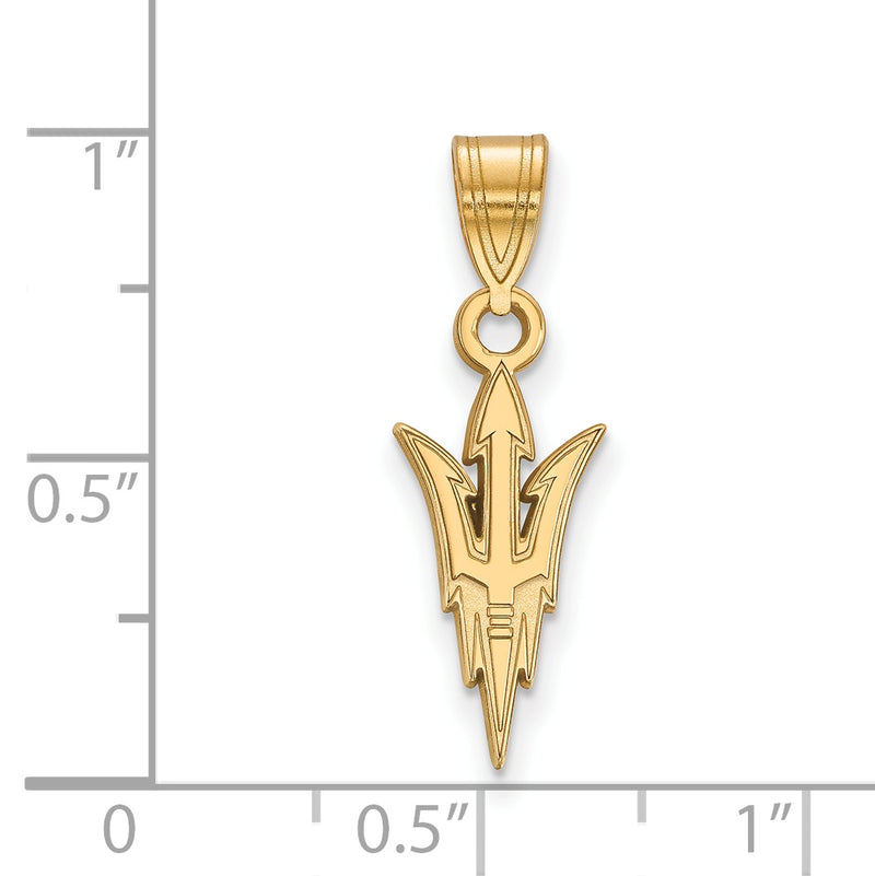 10K Yellow Gold Logoart Arizona State University Pitchfork Medium Pendant