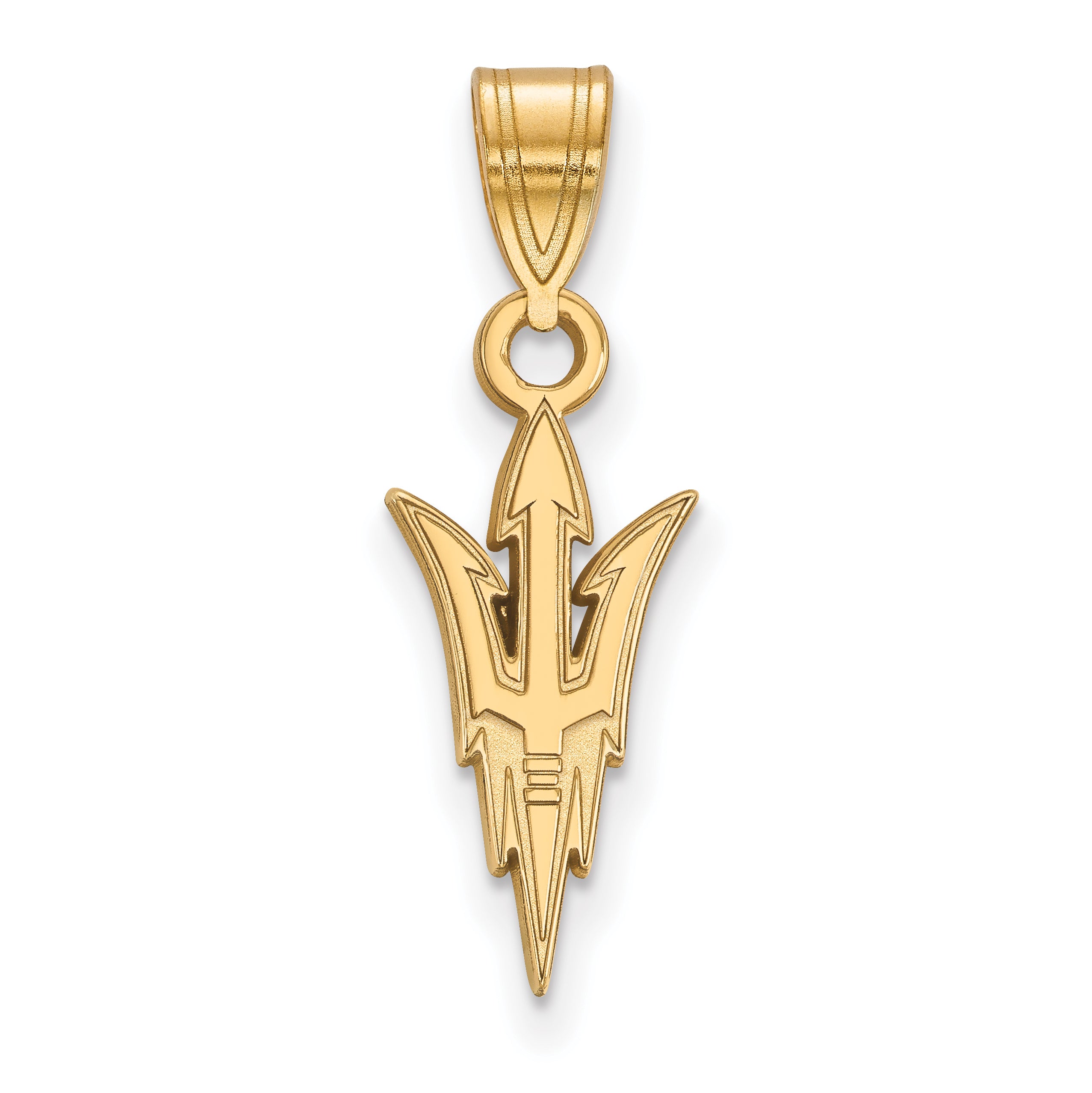 10K Yellow Gold Logoart Arizona State University Pitchfork Medium Pendant