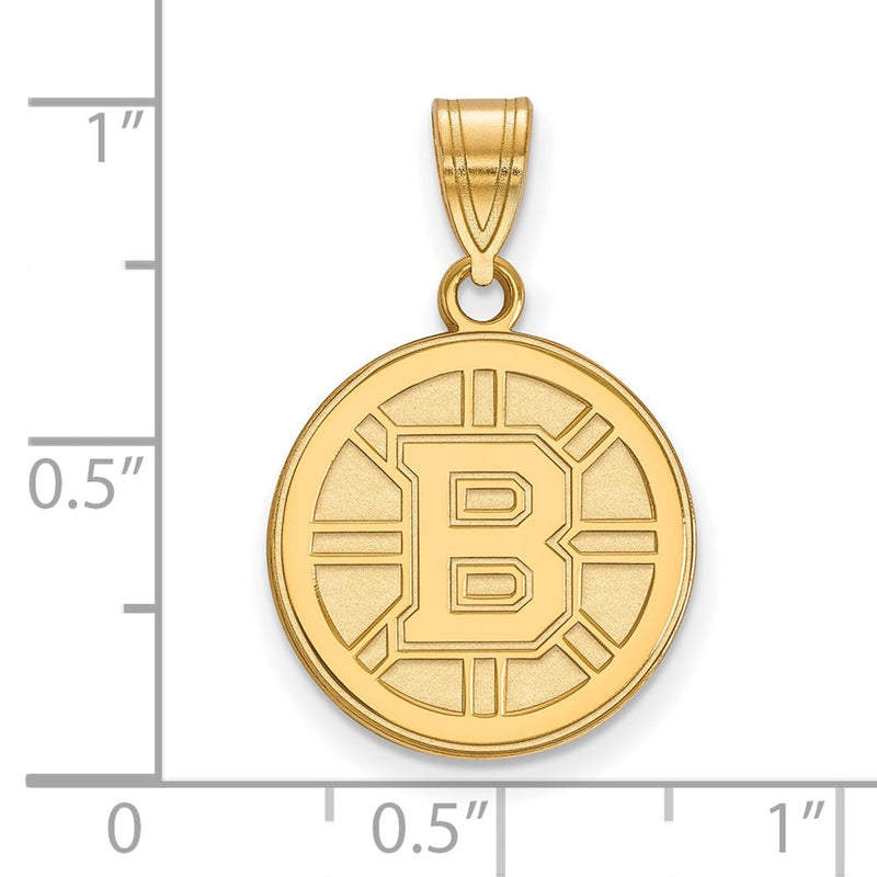 10K Yellow Gold Nhl Logoart Boston Bruins Medium Pendant