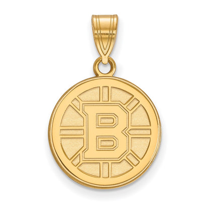 14K Yellow Gold Nhl Logoart Boston Bruins Medium Pendant