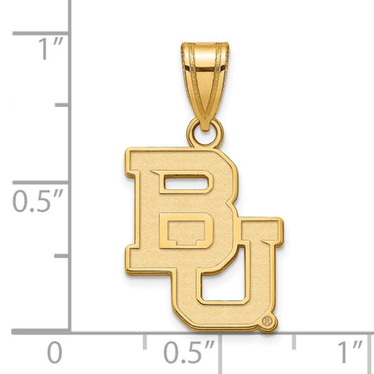 Gold Plated Sterling Silver Logoart Baylor University Bears Medium Pendant