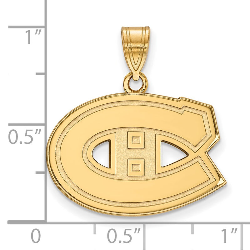 Gold Plated Sterling Silver Nhl Logoart Montreal Canadiens Medium Pendant