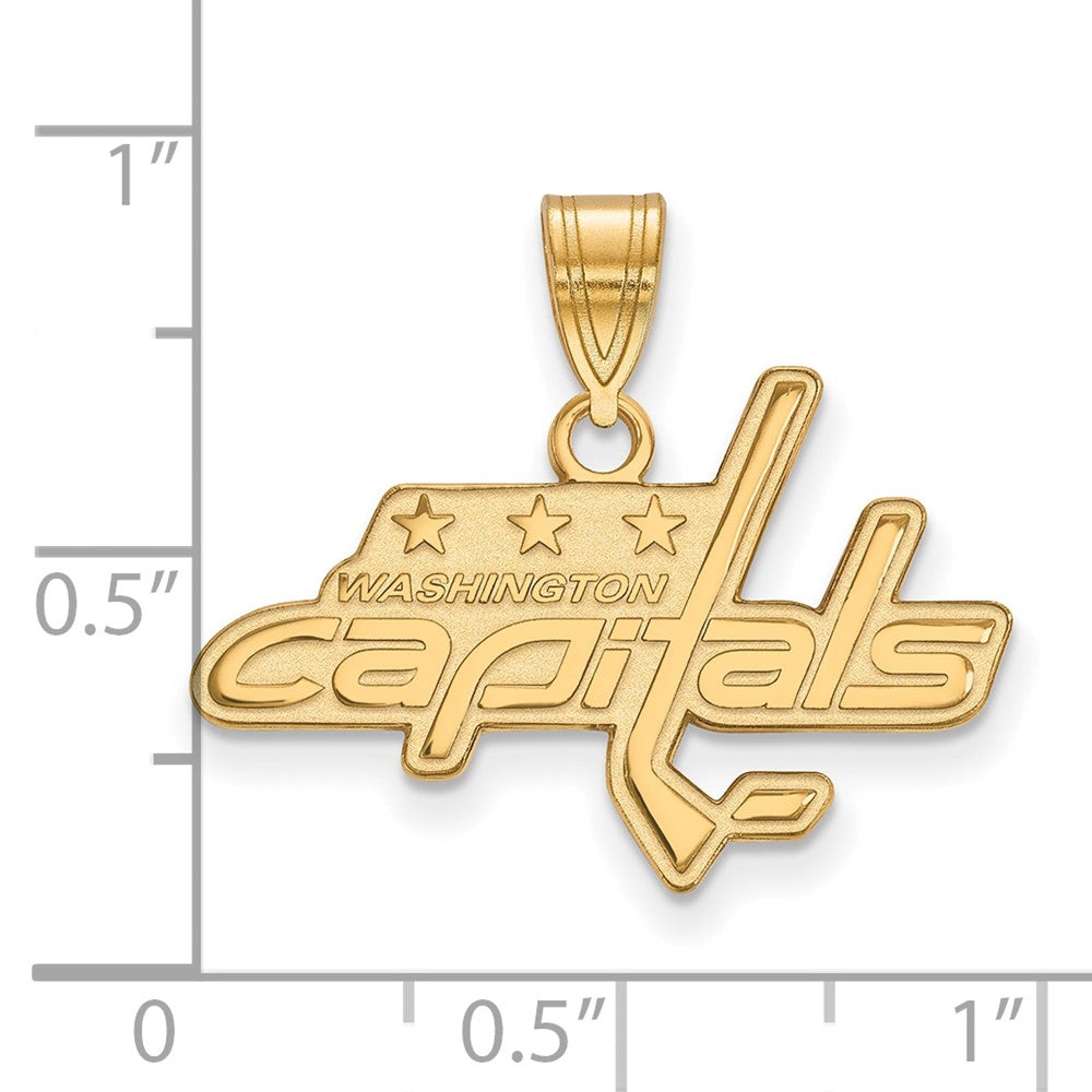 Gold Plated Sterling Silver Nhl Logoart Washington Capitals Medium Pendant