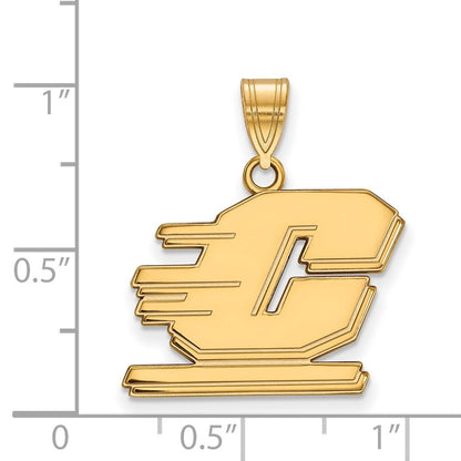 14K Yellow Gold Logoart Central Michigan University Letter C Medium Pendant