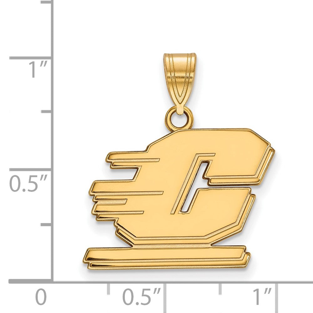 Gold Plated Sterling Silver Logoart Central Michigan University Letter C Medium Pendant